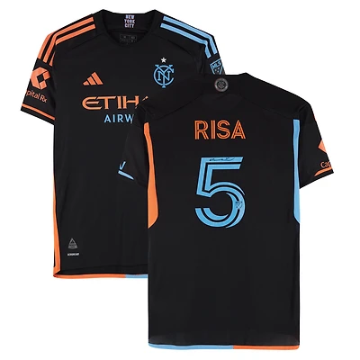 Birk Risa New York City FC Autographed Match-Used #5 Black adidas Jersey from the 2024 MLS Season - Size M