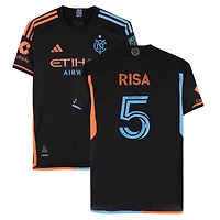Birk Risa New York City FC Autographed Match-Used #5 Black adidas Jersey from the 2024 MLS Season - Size M