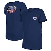 Girls Youth New Era Navy York City FC Bubble Heart T-Shirt