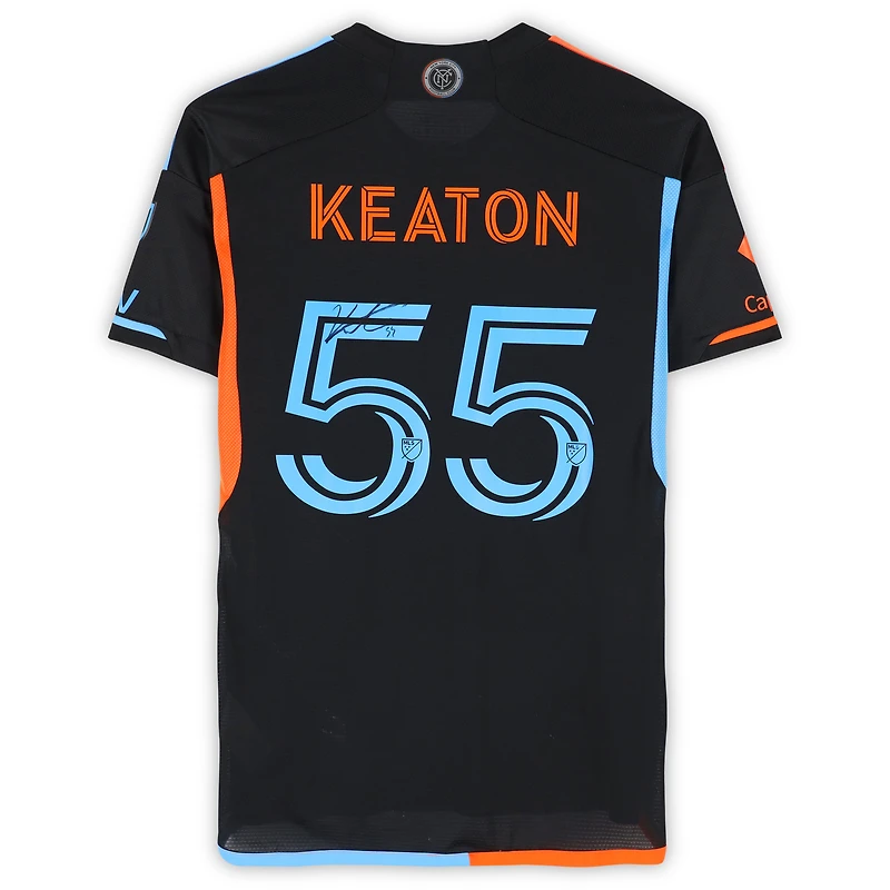 Maillot adidas noir dédicacé Keaton Parks New York City FC n° 55, utilisé lors du match, saison 2024 de la MLS - Taille M