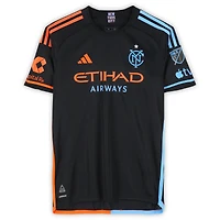 Maillot adidas noir dédicacé Keaton Parks New York City FC n° 55, utilisé lors du match, saison 2024 de la MLS - Taille M