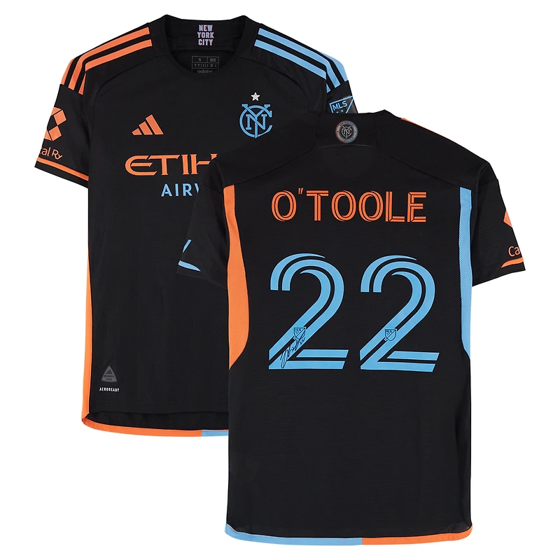 Kevin O'Toole New York City FC Autographed Match-Used #22 Black adidas Jersey from the 2024 MLS Season - Size S
