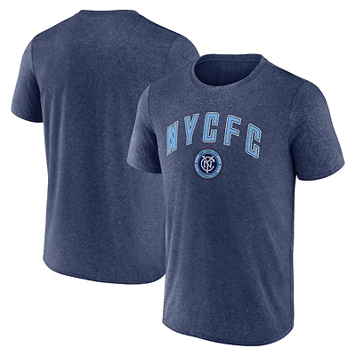 Men's Fanatics  Heather Navy New York City FC Drop Kick T-Shirt