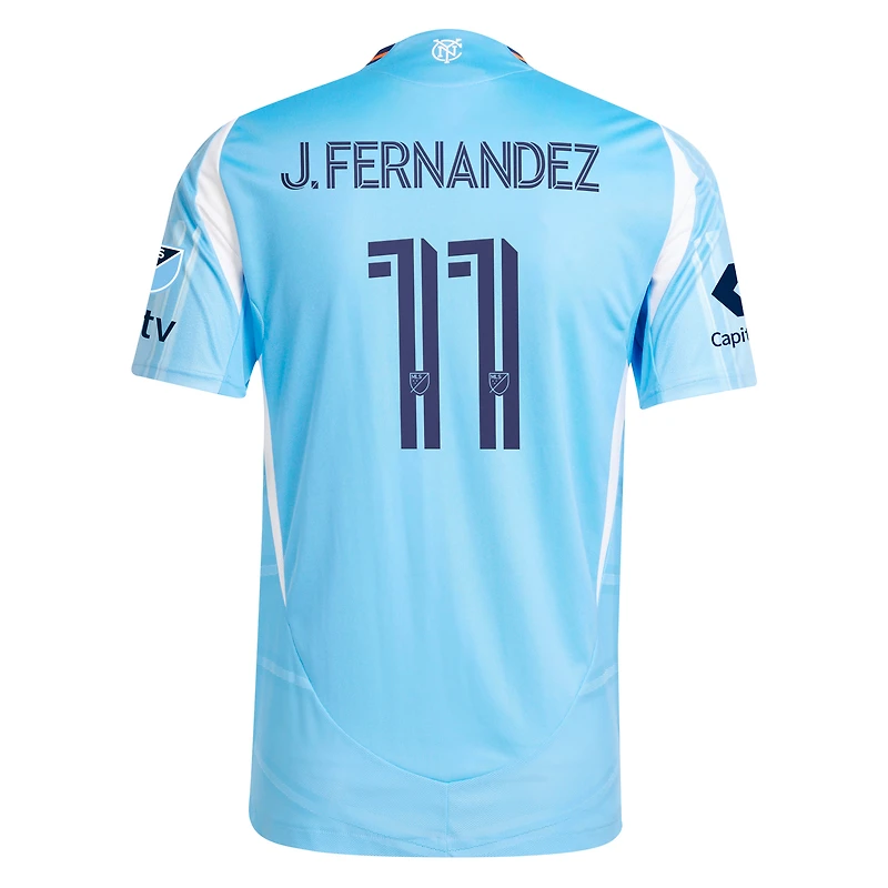 Maillot de joueur authentique Adidas Julian Fernandez bleu clair New York City FC 2025 The Excelsior Kit pour homme