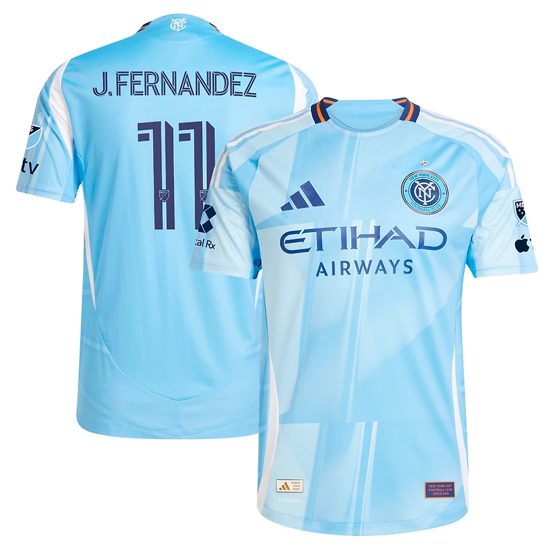 Maillot de joueur authentique Adidas Julian Fernandez bleu clair New York City FC 2025 The Excelsior Kit pour homme