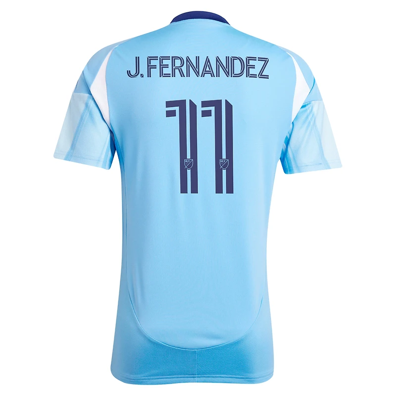 maillot réplique du de joueur adidas Julian Fernandez bleu clair New York City FC 2025 The Excelsior Kit pour homme