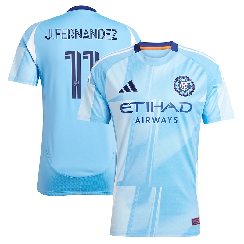 maillot réplique du de joueur adidas Julian Fernandez bleu clair New York City FC 2025 The Excelsior Kit pour homme