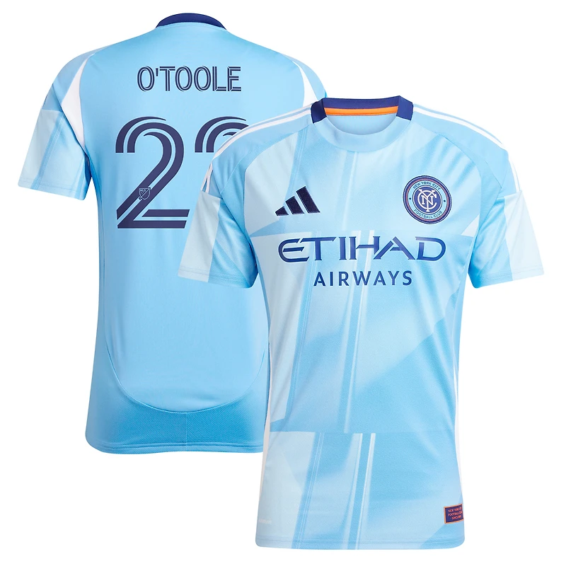 maillot réplique du de joueur Adidas Kevin O'Toole bleu clair New York City FC 2025 The Excelsior Kit pour homme