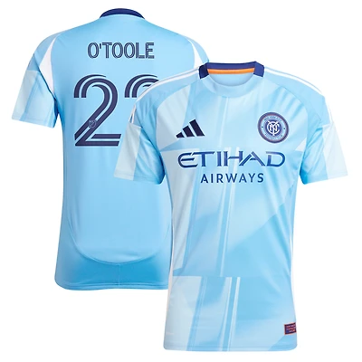 maillot réplique du de joueur Adidas Kevin O'Toole bleu clair New York City FC 2025 The Excelsior Kit pour homme