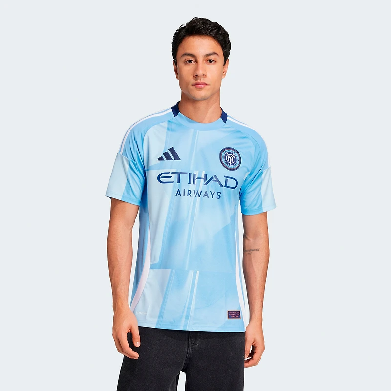 Maillot réplique du kit Excelsior New York City FC 2025 bleu clair adidas pour homme