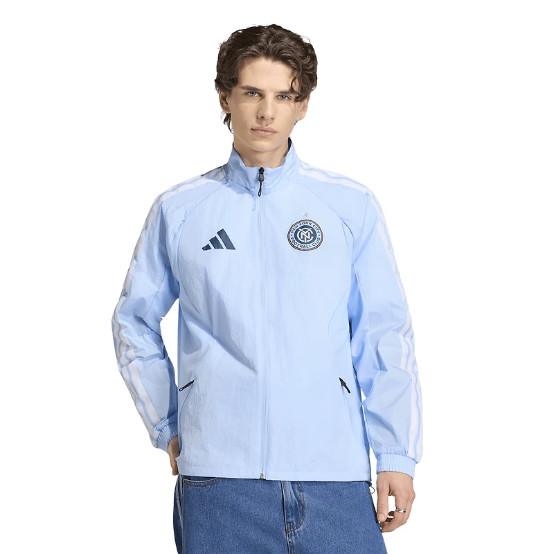 Men's adidas  Light Blue New York City FC 2026 Anthem Raglan Full-Zip Jacket