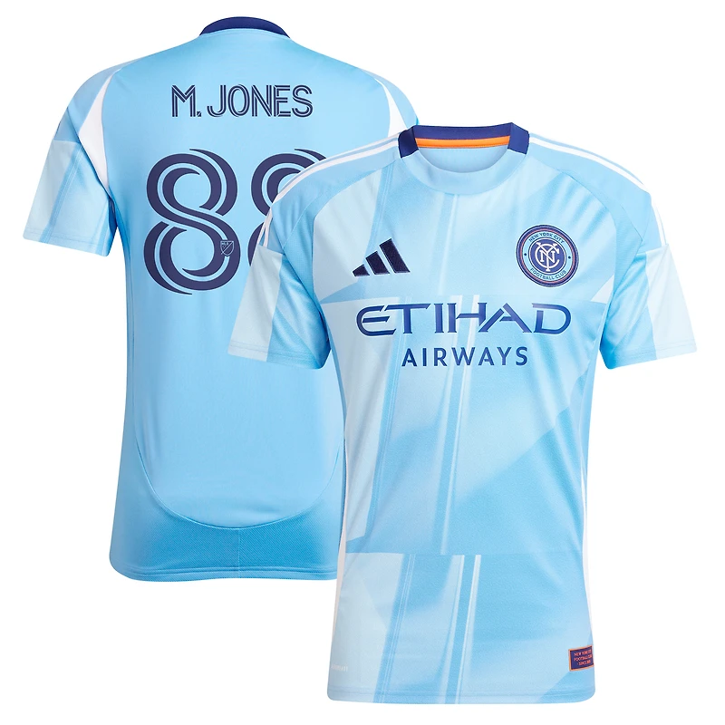 Maillot réplique bleu clair du New York City FC 2025 The Excelsior pour homme, modèle adidas Malachi Jones