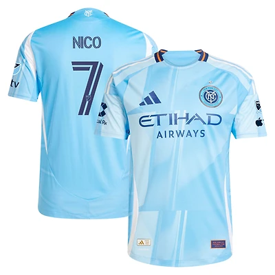 Men's adidas Nicolás Fernández Mercau Light Blue New York City FC 2025 The Excelsior Kit On-Field Authentic Jersey