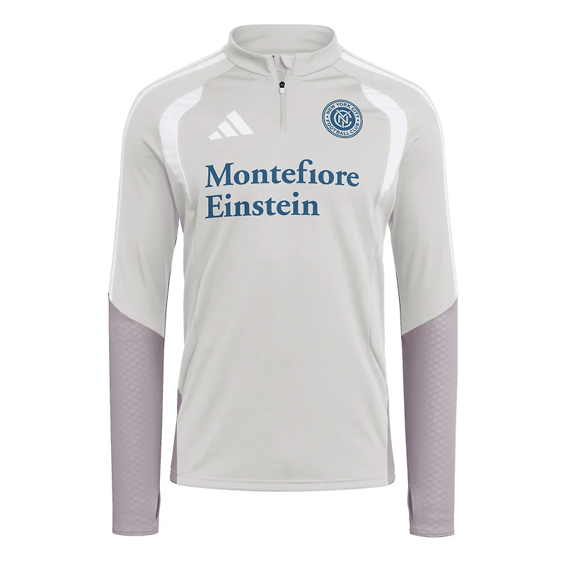 Men's adidas Silver New York City FC 2026 Tiro Competition Quarter-Zip Training Top