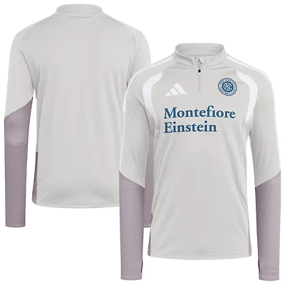 Men's adidas Silver New York City FC 2026 Tiro Competition Quarter-Zip Training Top