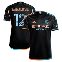 Men's adidas Strahinja Tanasijevic Black New York City FC 2024 24/7 Kit Authentic Player Jersey