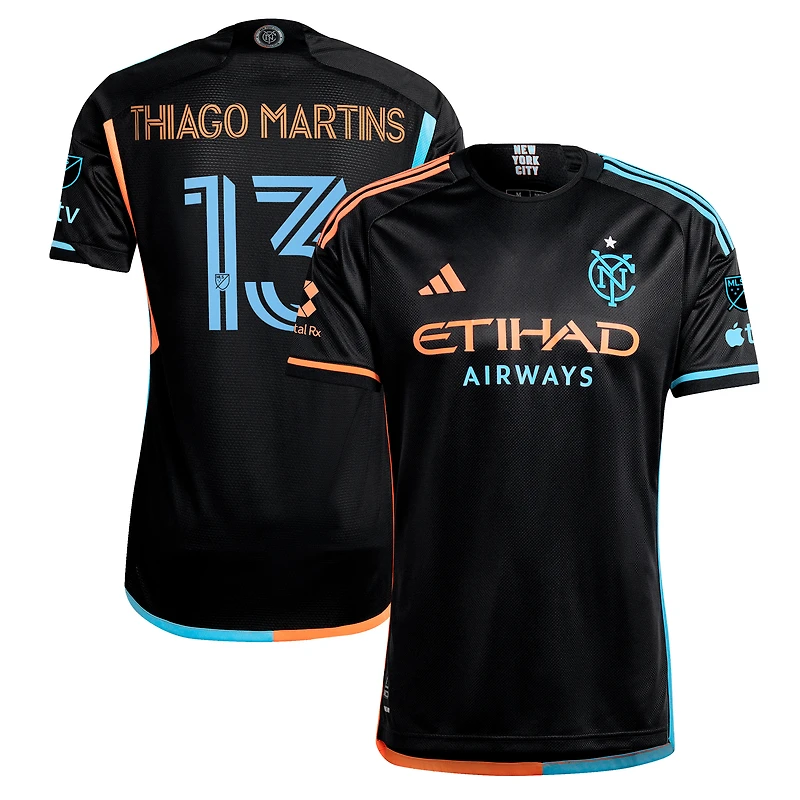 Men's adidas Thiago Martins Black New York City FC 2024 24/7 Kit Authentic Player Jersey