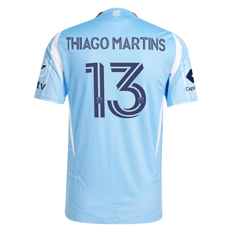 Men's adidas Thiago Martins Light Blue New York City FC 2025 The Excelsior Kit Authentic Player Jersey
