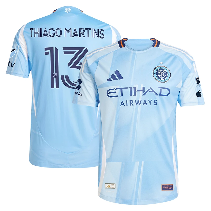Men's adidas Thiago Martins Light Blue New York City FC 2025 The Excelsior Kit Authentic Player Jersey