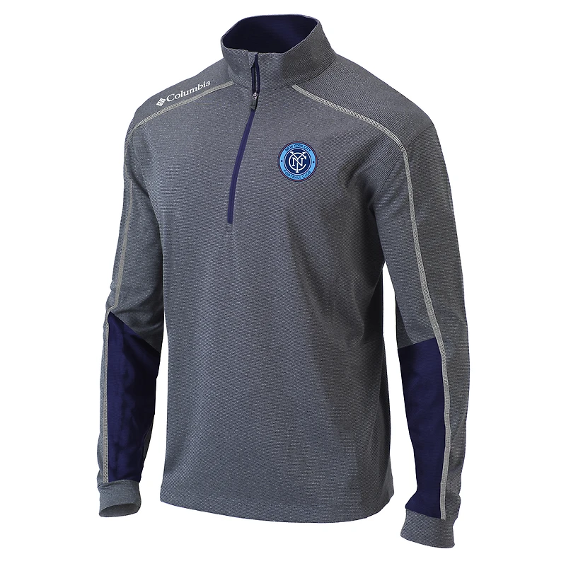 Men's Columbia Heathered Gray/Navy New York City FC Omni-Wick Shotgun 2.0 Quarter-Zip Pullover Top