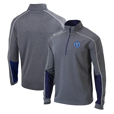 Men's Columbia Heathered Gray/Navy New York City FC Omni-Wick Shotgun 2.0 Quarter-Zip Pullover Top