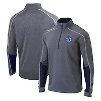 Men's Columbia Heathered Gray/Navy New York City FC Omni-Wick Shotgun 2.0 Quarter-Zip Pullover Top