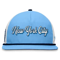 Casquette New York City FC True Classic Golf Snapback Fanatics Branded bleu clair/blanc pour homme