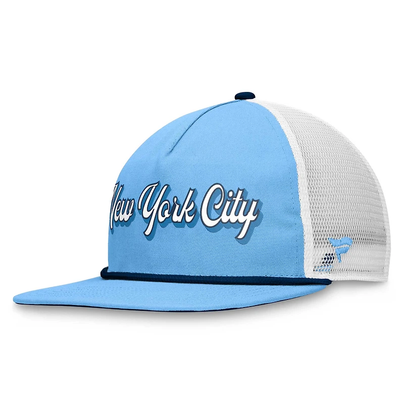 Casquette New York City FC True Classic Golf Snapback Fanatics Branded bleu clair/blanc pour homme