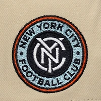Men's Mitchell & Ness  Cream/Navy New York City FC Upside Down Pro Pinch Snapback Hat