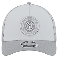 Men's New Era Gray New York City FC Color Pack 9FORTY A-Frame Adjustable Trucker Hat
