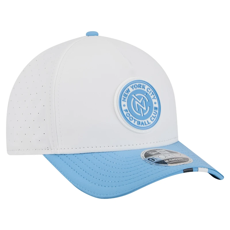 Casquette New Era blanche pour homme New York City FC 2026 MLS Kick Off 9FORTY M-Crown à monture ajustable