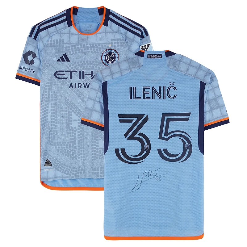 Mitja Ilenič New York City FC Autographed Match-Used #35 Sky Blue adidas Jersey from the 2024 MLS Season - Size S