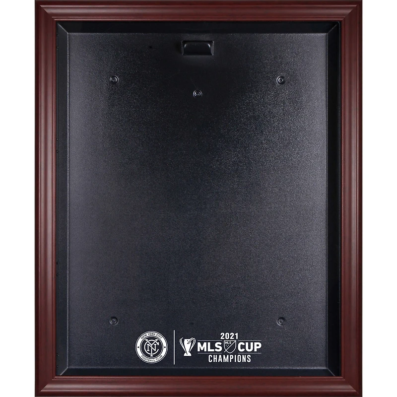 New York City FC 2021 MLS Cup Champions Mahogany Framed Team Logo Jersey Display Case