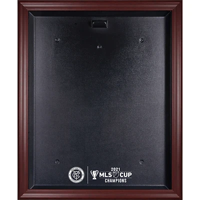 New York City FC 2021 MLS Cup Champions Mahogany Framed Team Logo Jersey Display Case