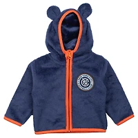 Sweat à capuche zippé en polaire Tie-Breaker Teddy bleu marine du New York City FC pour tout-petits