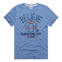 Unisex Homage  Light Blue New York City FC MLS x Ted Lasso Believe Graphic Tri-Blend T-Shirt