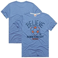 Unisex Homage  Light Blue New York City FC MLS x Ted Lasso Believe Graphic Tri-Blend T-Shirt
