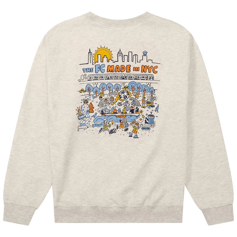 Sweat-shirt unisexe Only NY x NYCFC Oatmeal Tailgate