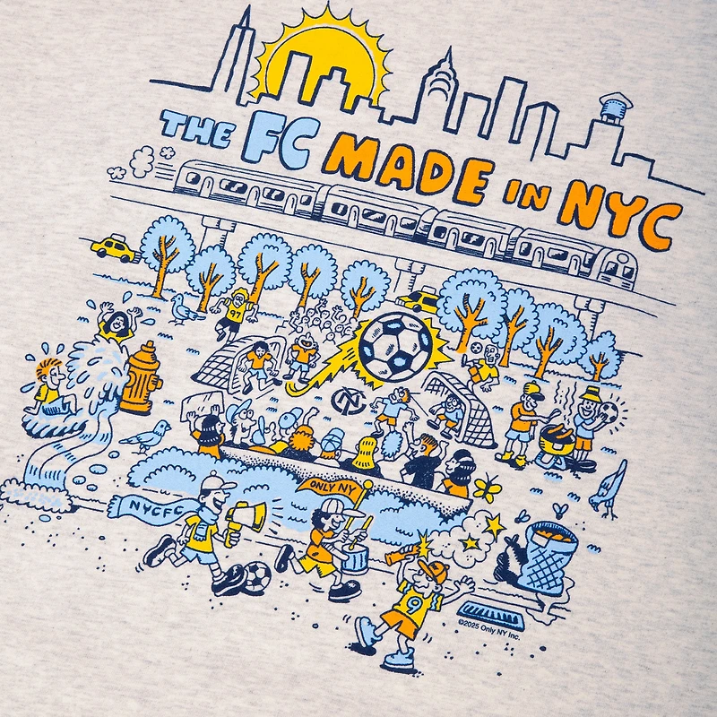 Sweat-shirt unisexe Only NY x NYCFC Oatmeal Tailgate