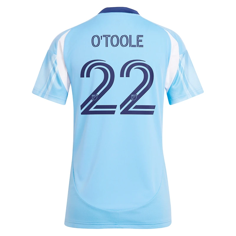 maillot réplique du de joueur Adidas Kevin O'Toole bleu clair New York City FC 2025 The Excelsior Kit pour femme