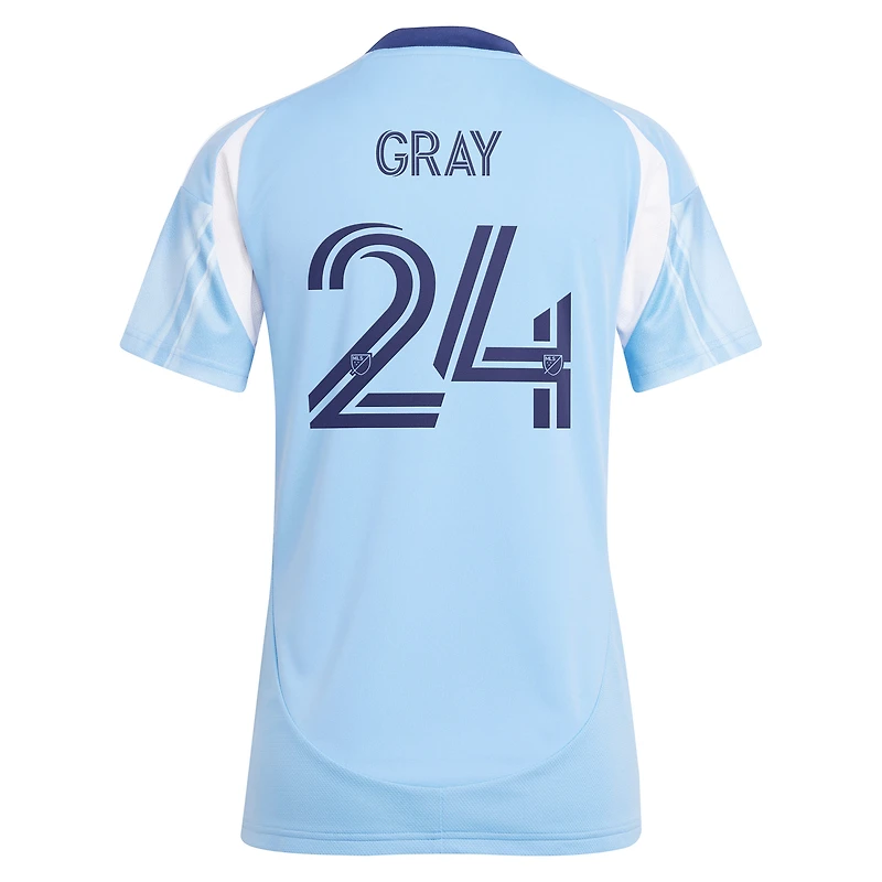 Maillot réplique du kit Excelsior New York City FC 2025 pour femme adidas Tayvon gris bleu clair