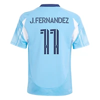 Maillot de joueur réplique unisexe pour jeunes adidas Julian Fernandez bleu clair New York City FC 2025 The Excelsior Kit