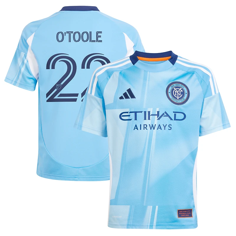 Maillot de joueur unisexe Adidas Kevin O'Toole bleu clair New York City FC 2025 The Excelsior Kit Replica