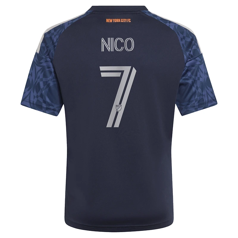 Youth adidas Nicolás Fernández Mercau Blue New York City FC 2026 The All Nations Kit Replica Jersey