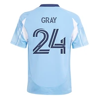 Youth adidas Tayvon Gray Light Blue New York City FC 2025 The Excelsior Kit Replica Player Jersey