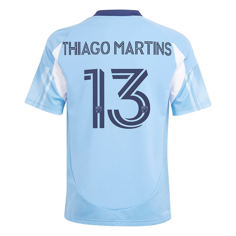 Maillot de joueur réplique du kit Excelsior 2025 bleu clair New York City FC pour jeunes adidas Thiago Martins
