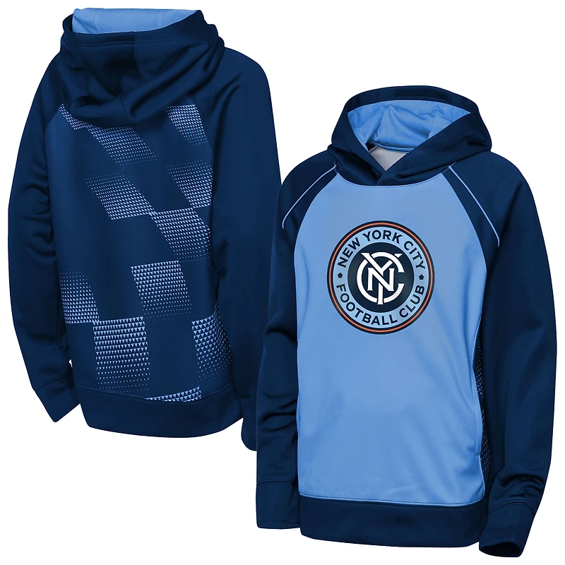 Sweat à capuche polaire bleu marine Outerstuff pour jeunes, modèle Striker du New York City FC