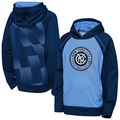 Sweat à capuche polaire bleu marine Outerstuff pour jeunes, modèle Striker du New York City FC