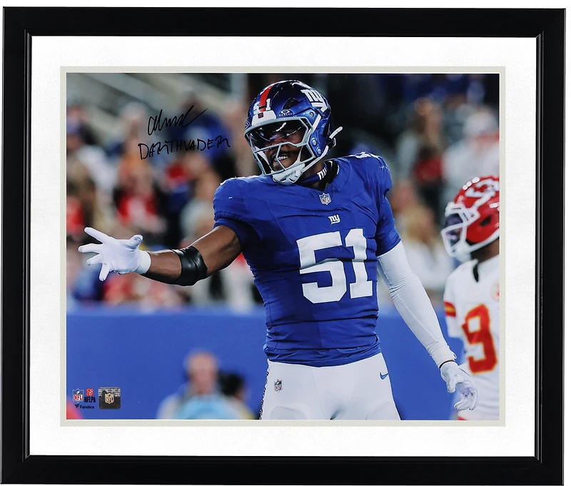 Abdul Carter New York Giants Autographed 16" x 20" Darth Vader Celebration Photograph with "Darth Vader" Inscription