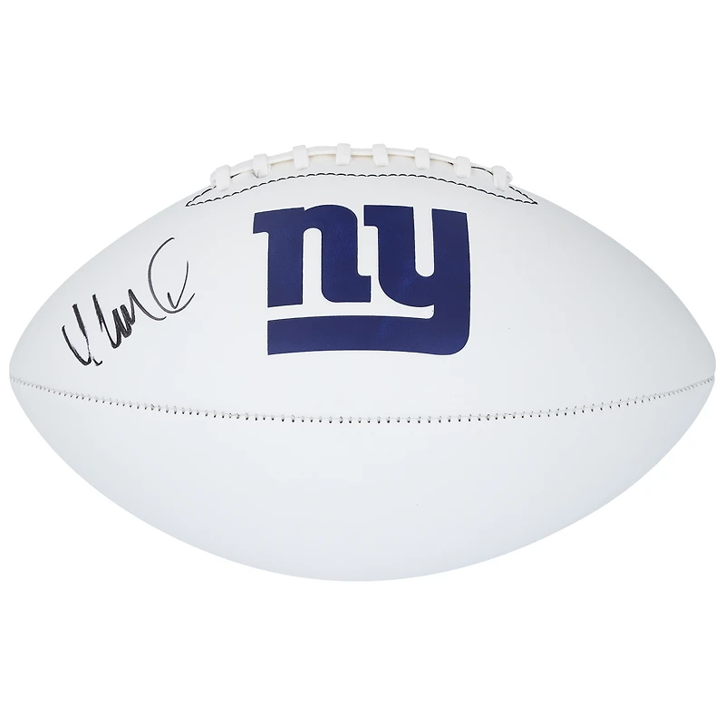 Ballon de football Franklin White Panel autographié par Abdul Carter, New York Giants